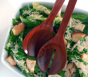 Caesar Salad with Bagel Chip Croutons