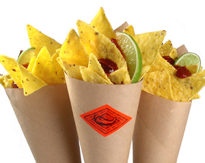 Lime Chips with Tequila Hot Sauce