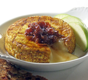 Caramelized Onion and Fig Baked Brie