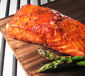 Cedar Plank Salmon - with Maple Sauce
