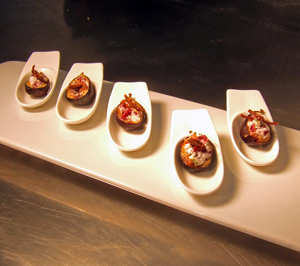 Cranberry and Goat Cheese on Fig Spoons