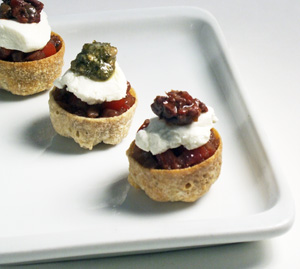 Goat Cheese Tarts with Pesto or Olive Tapenade