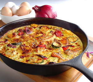 Pesto and Roasted Vegetable Frittata