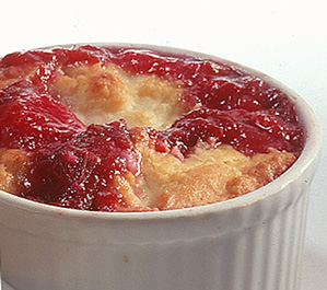 Plum Cobbler with Maple Cappuccino Sauce