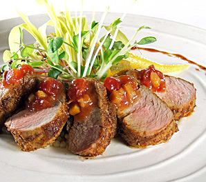 Tenderloin of Pork with Pomegranate Chutney