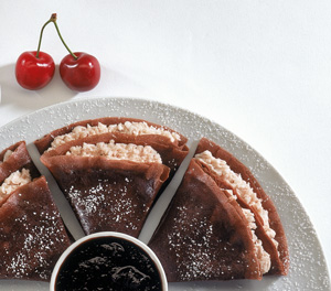 Crepes with Sun Dried Cherry Sauce