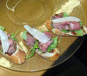 Herb Crusted Flank Steak Crostini