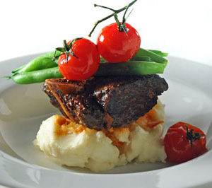 Tuscan Braised Short Ribs with Roasted Red Pepper Sauce